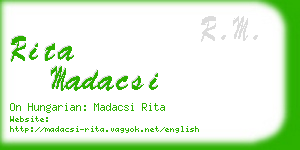 rita madacsi business card